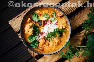 Sütőtökös-karfiolos indiai curry